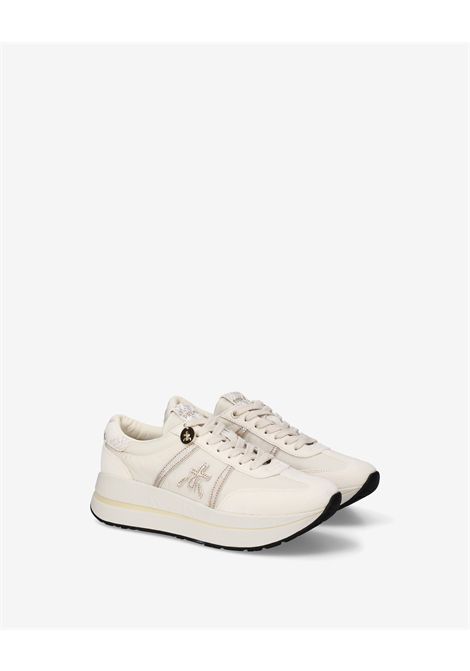 Premiata Bethcoin 8145 Sneaker in Off-White Leather and Suede Women's PREMIATA |  | BETHCOIN VAR8145